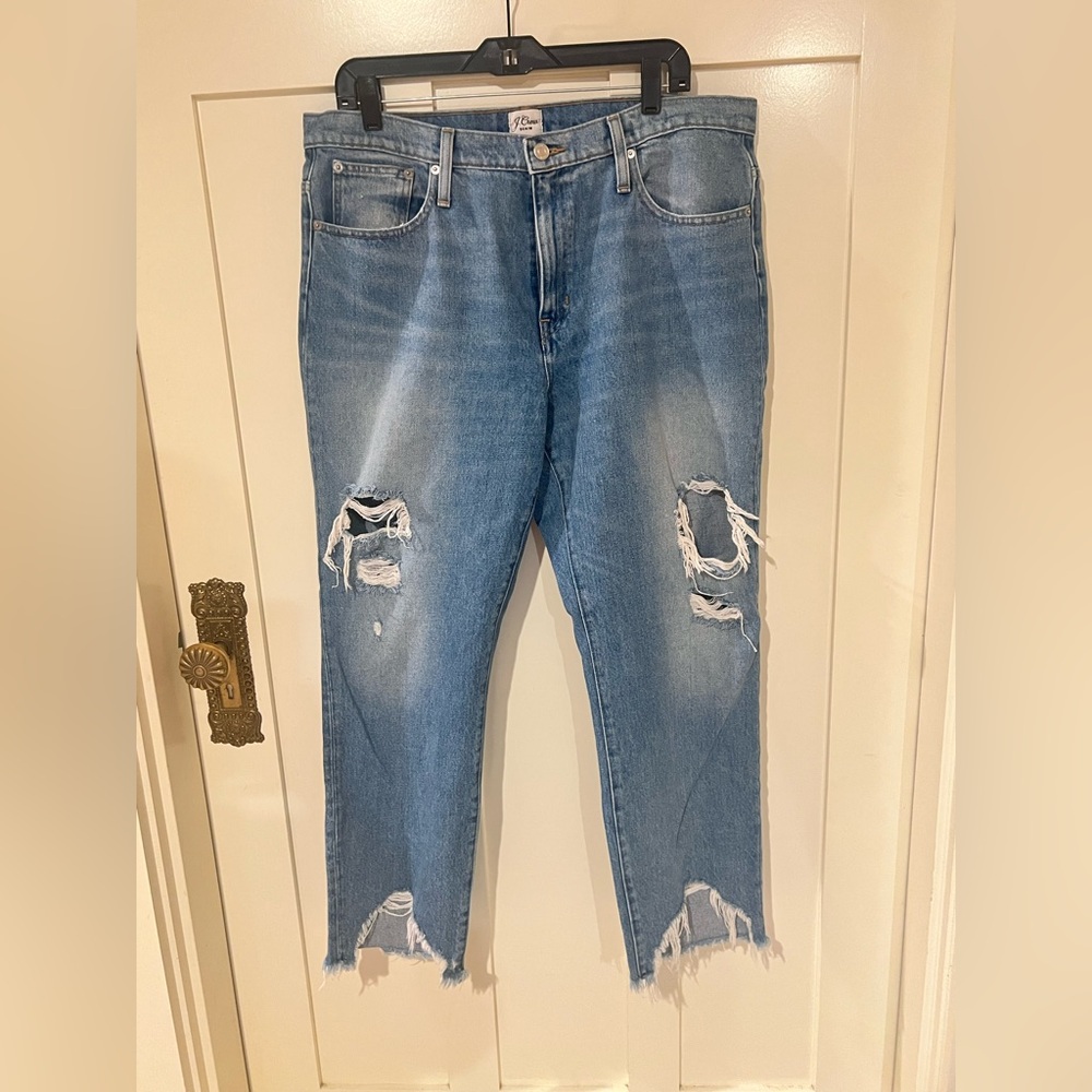 J CREW Jeans Womens Slouchy Boyfriend High Rise Medium Wash 100% Cotton Size 31 - Picture 7 of 14